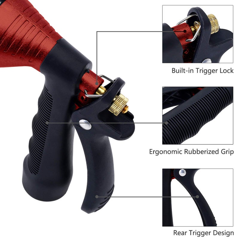 GREEN MOUNT Water Hose Nozzle Spray Nozzle, Metal Garden Hose Nozzle with Adjustable Spray Patterns, Perfect for Watering Plants, Washing Cars and Showering Dogs & Pets - Image 4